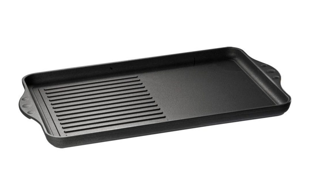 Grill plate, smooth, ribbed and half and half