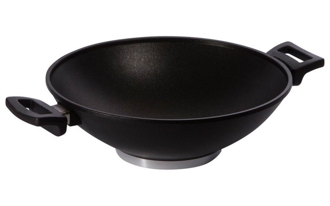 Wok with two handles